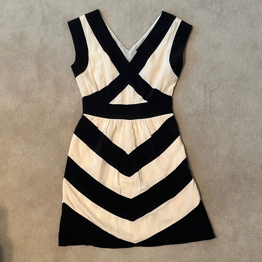 Black and cream striped dress